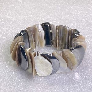 Heavy Multi colored mother of pearl stone bracelet